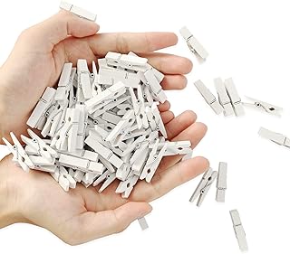 Mini Photo Clips, 128 Pcs, 1.4 Inch Small Wooden Clothespins for Baby Cl...