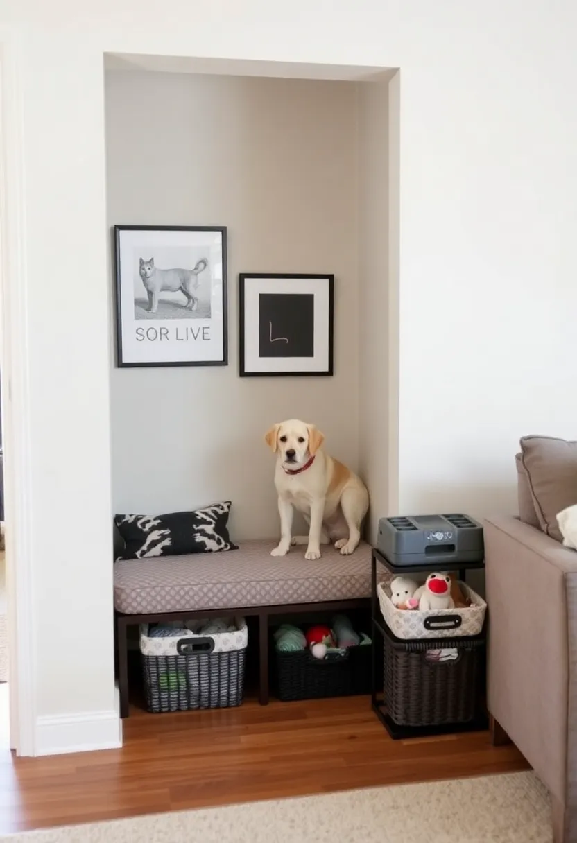 25+ Clever Alcove Ideas for Living Room Storage and Decor - 10. Alcove for Pet Corner