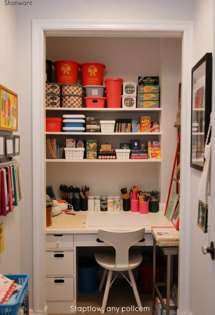 25+ Clever Alcove Ideas for Living Room Storage and Decor - 17. Alcove for Crafting Supplies