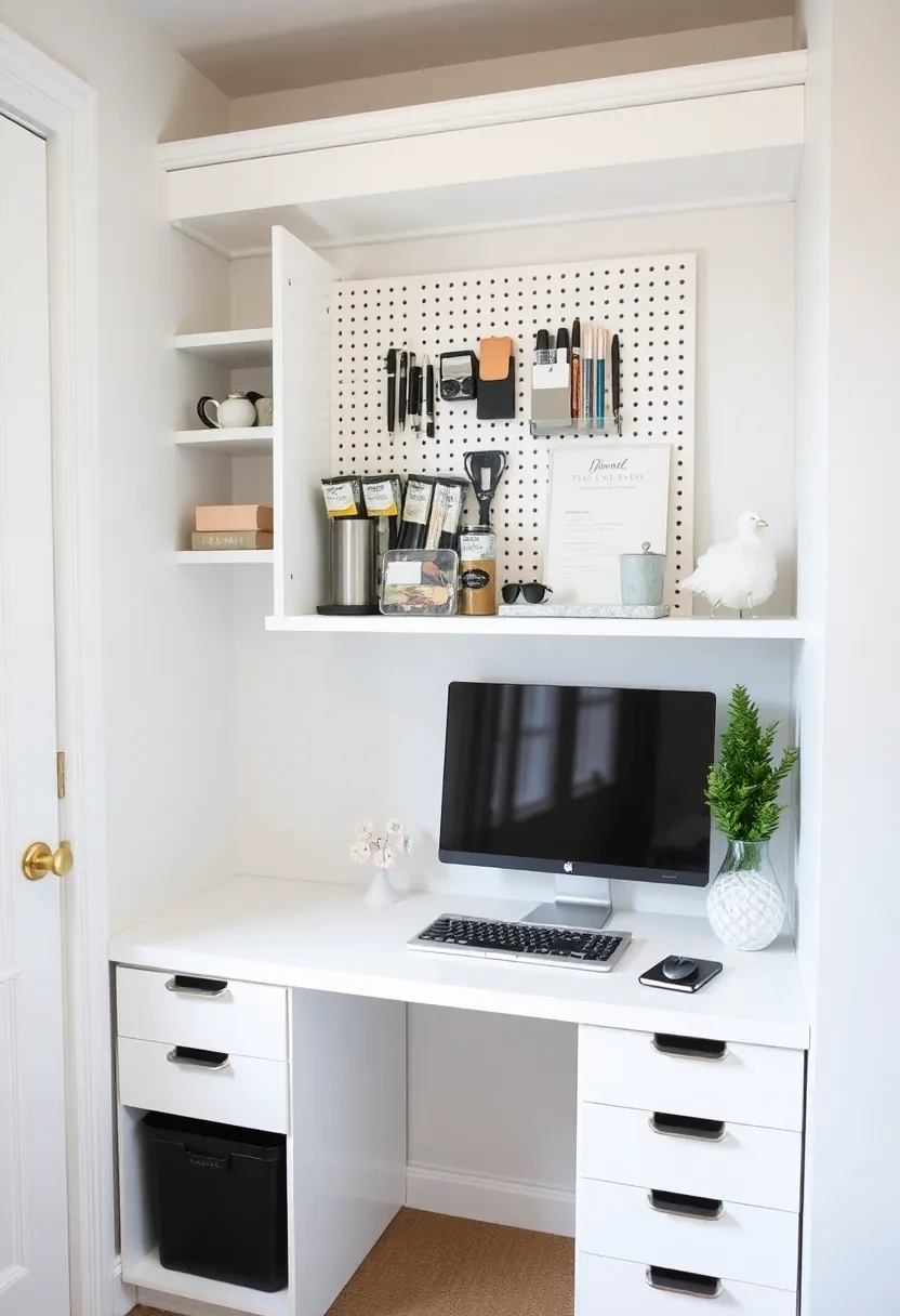 25+ Clever Alcove Ideas for Living Room Storage and Decor - 4. Hidden Desk for Work-from-Home Flexibility