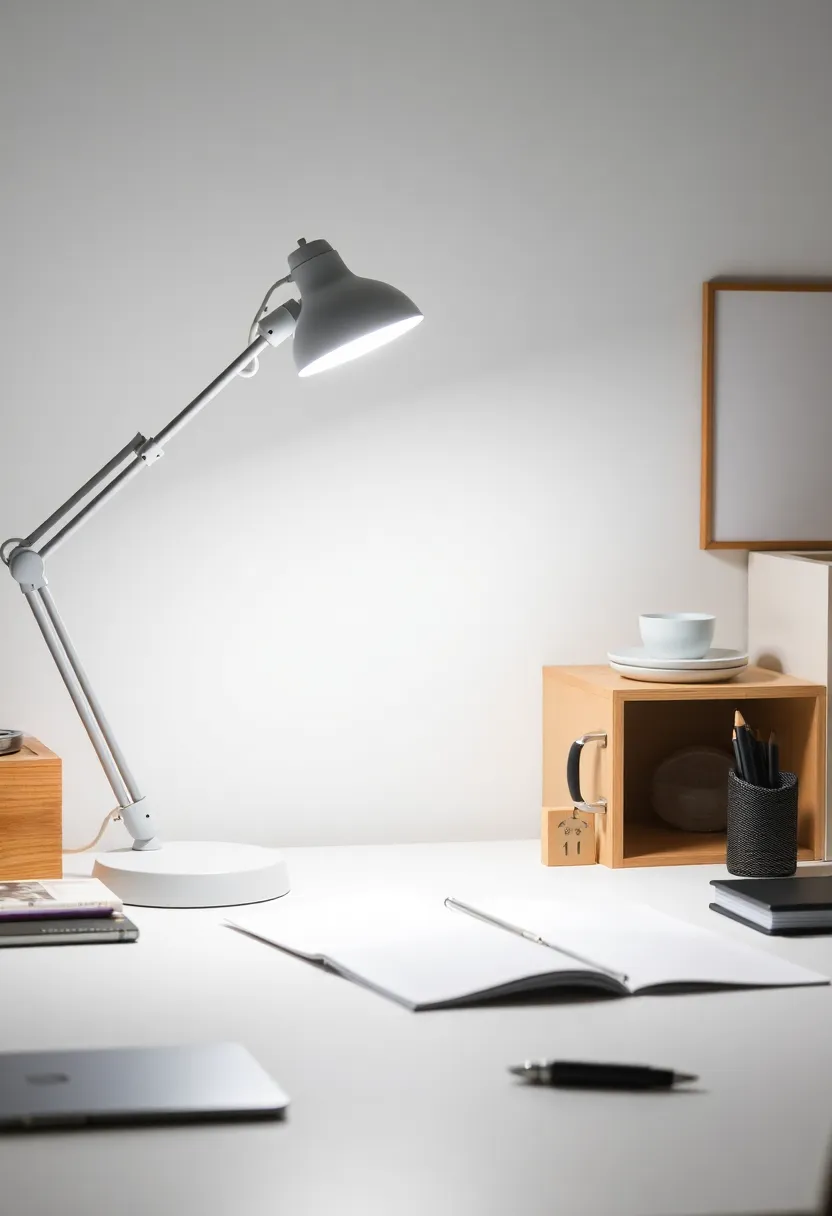 25+ Desk Organization Ideas to Boost Focus and Productivity - 15. Task Lighting