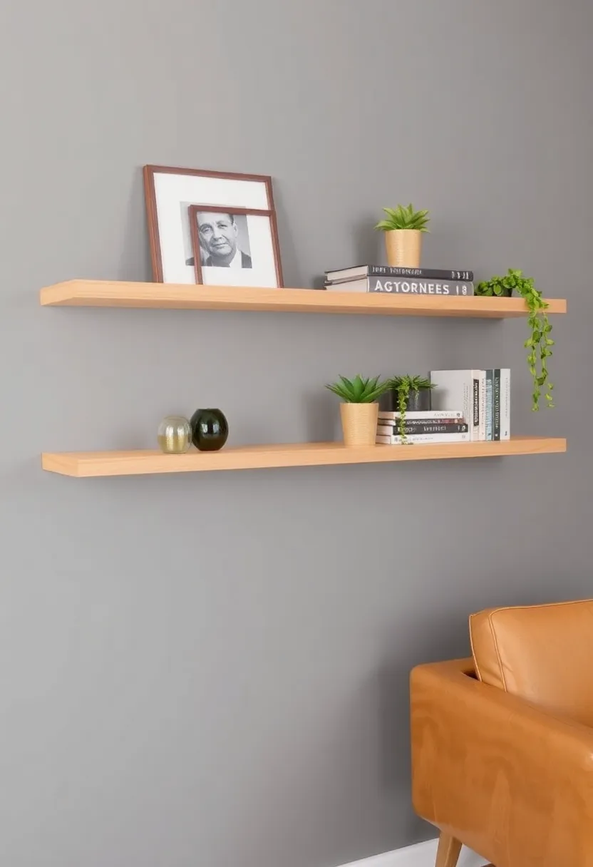 25+ Desk Organization Ideas to Boost Focus and Productivity - 2. Floating Shelves