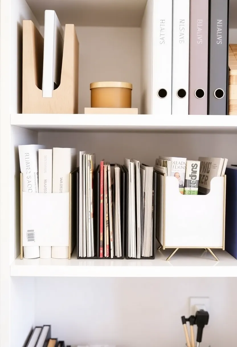 25+ Desk Organization Ideas to Boost Focus and Productivity - 20. Magazine Holders for Documents