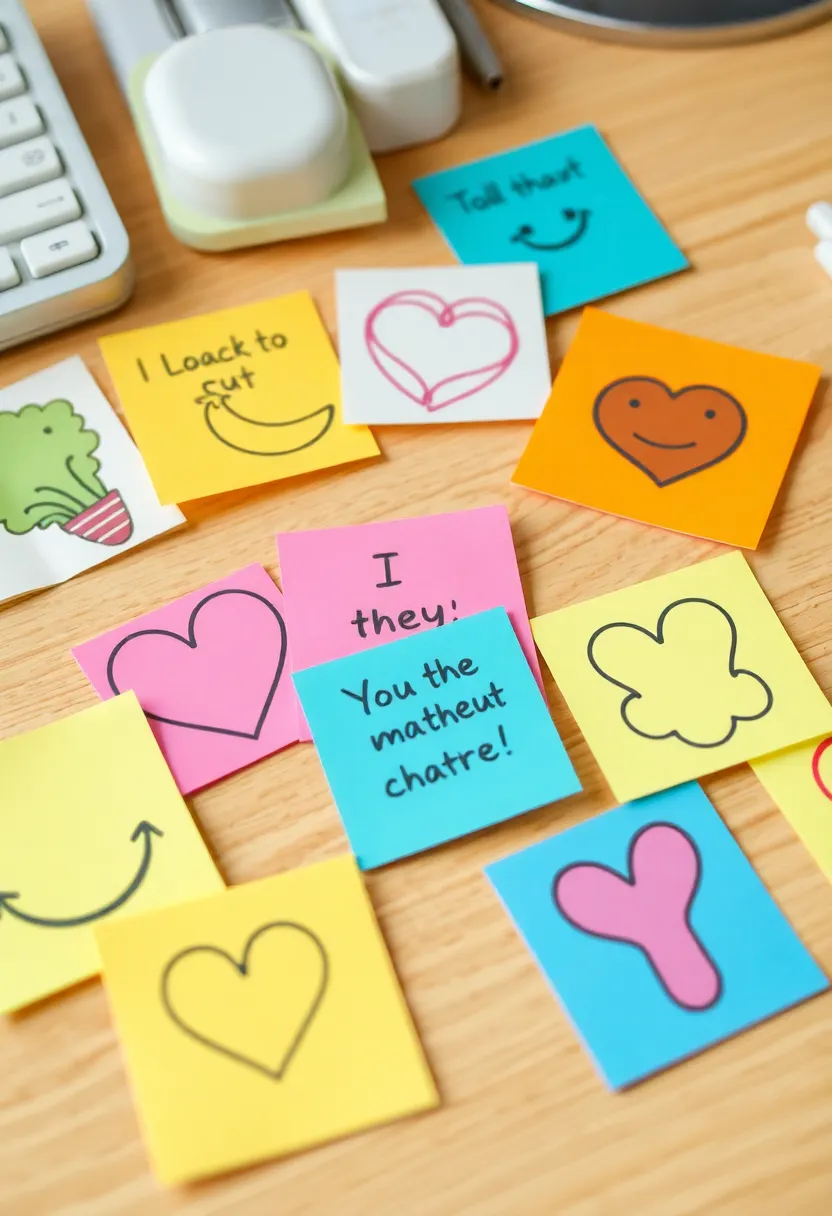 25+ Desk Organization Ideas to Boost Focus and Productivity - 24. Decorative Sticky Notes