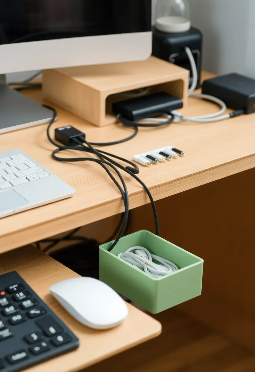 25+ Desk Organization Ideas to Boost Focus and Productivity - 3. Cable Management Solutions
