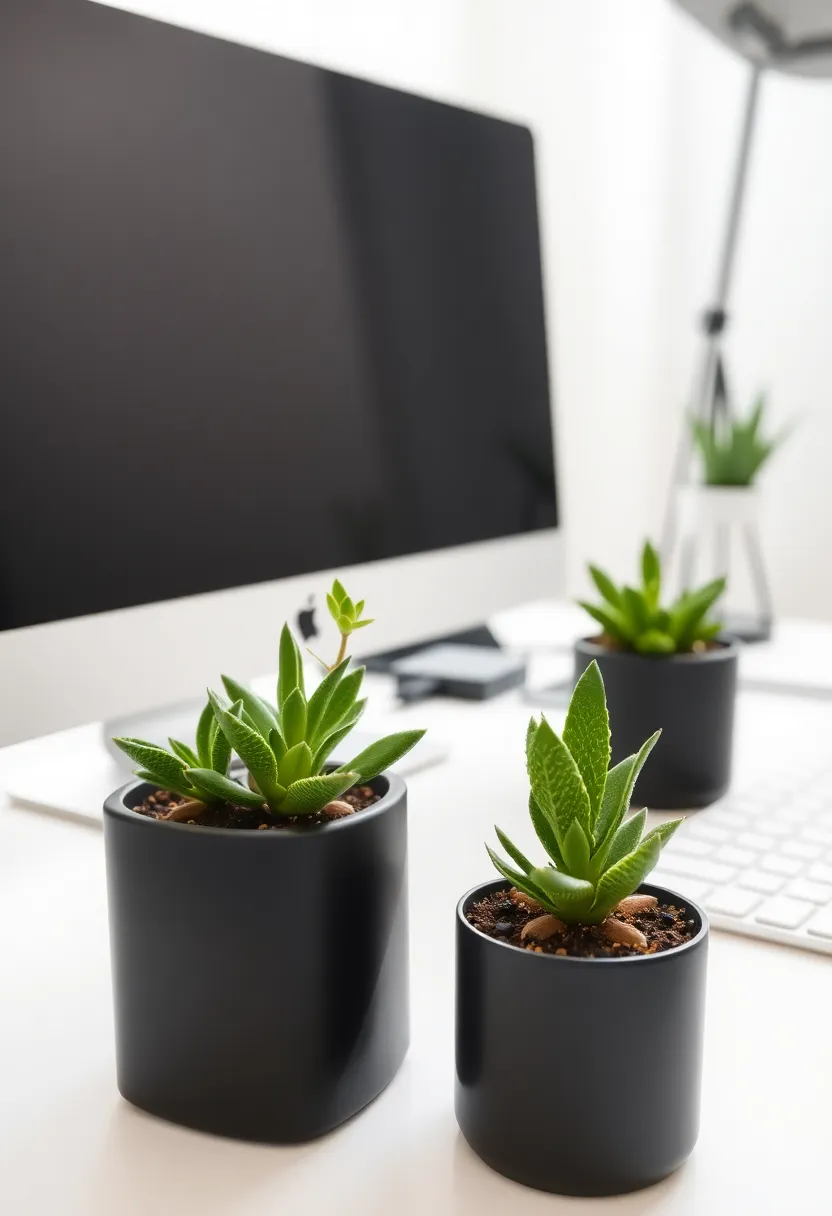 25+ Desk Organization Ideas to Boost Focus and Productivity - 8. Personalized Desk Plants