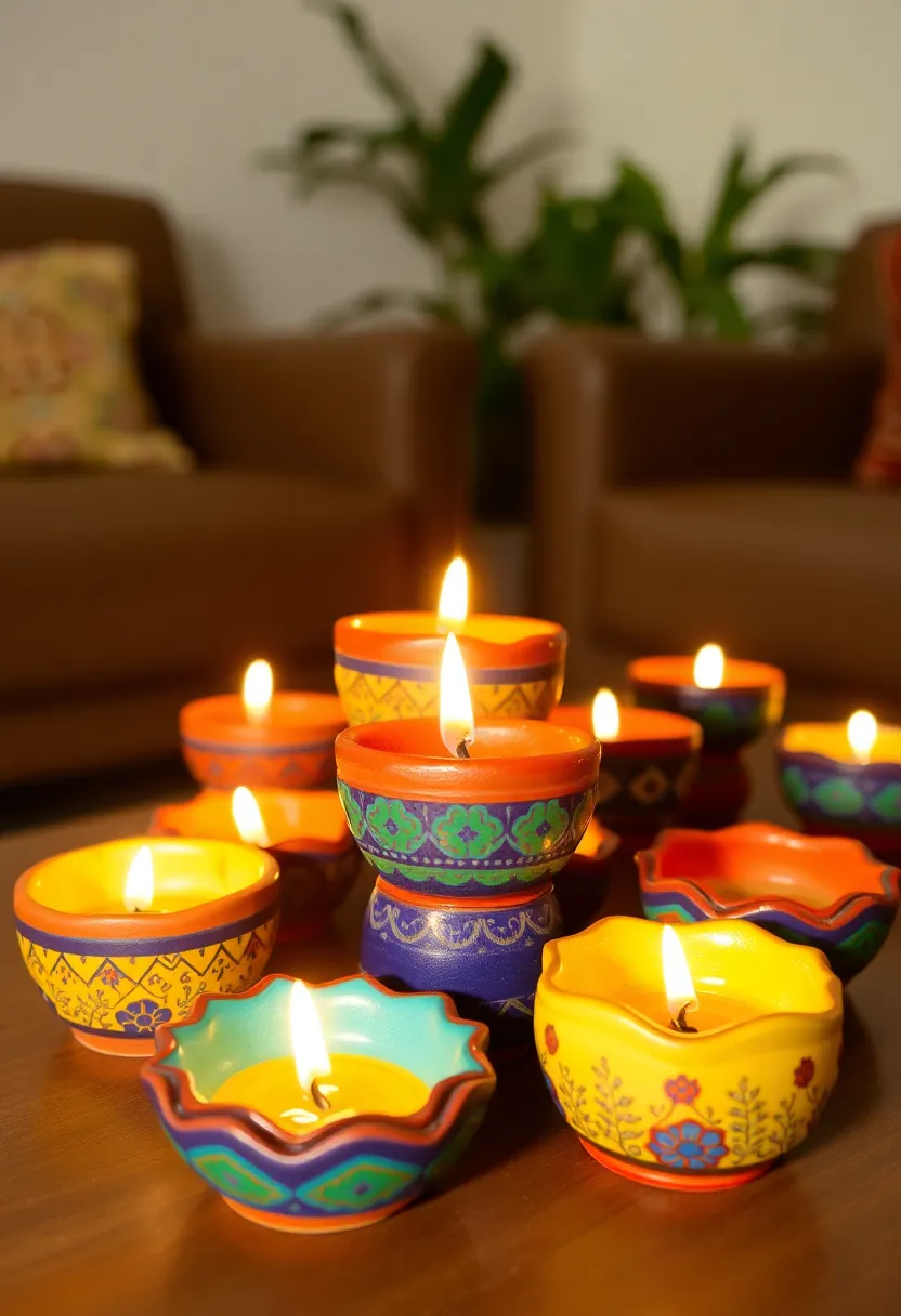 25+ Diwali Decoration Ideas for Living Room to Brighten Up Your Festive Space - 13. DIY Terracotta Diyas