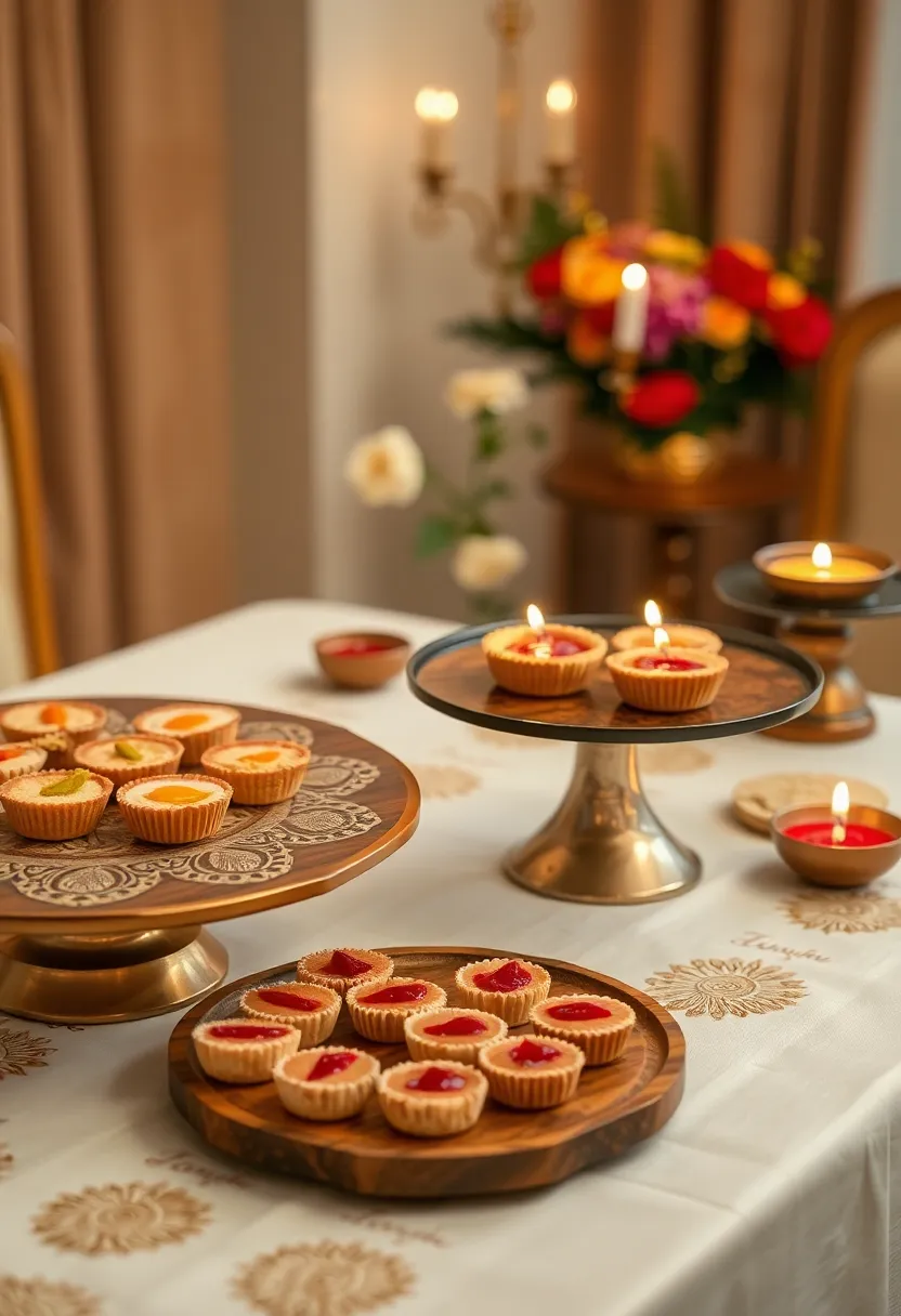 25+ Diwali Decoration Ideas for Living Room to Brighten Up Your Festive Space - 25. Elegant Serving Platters