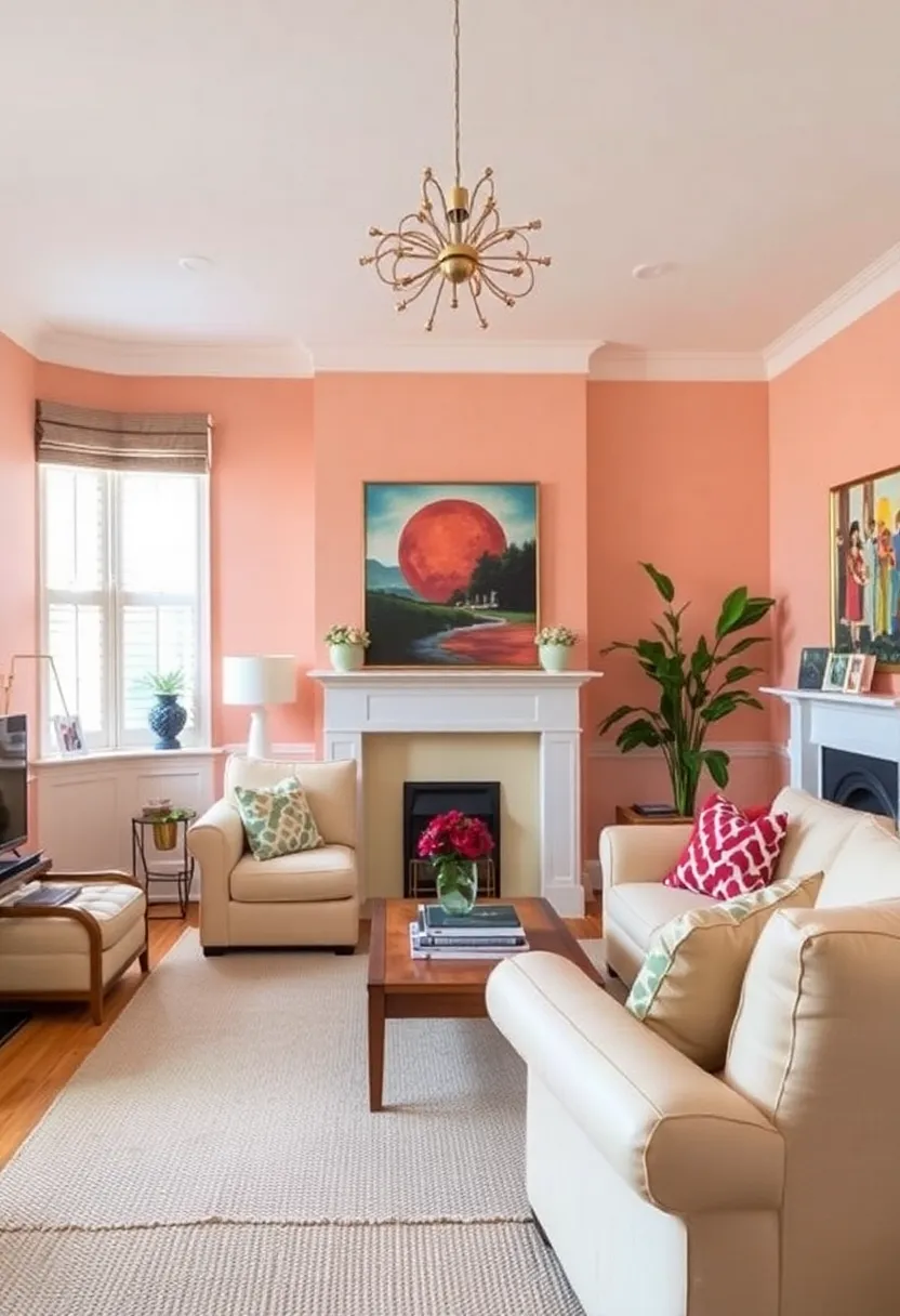 25+ Dulux Paint Ideas for Living Room Color Inspiration - 10. Subtle Peach for Warmth and Comfort