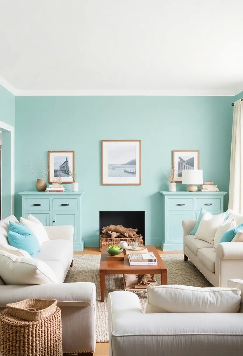 25+ Dulux Paint Ideas for Living Room Color Inspiration - 11. Refreshing Aqua for a Coastal Vibe