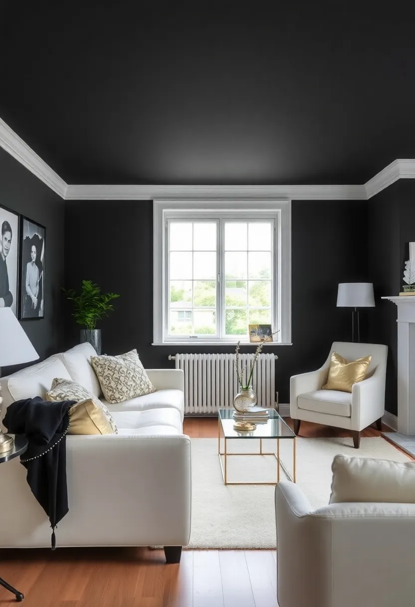25+ Dulux Paint Ideas for Living Room Color Inspiration - 14. Bold Black for Chic Sophistication