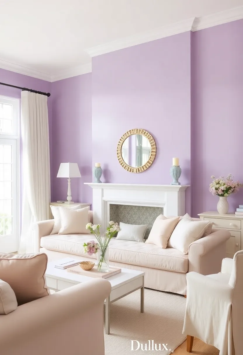 25+ Dulux Paint Ideas for Living Room Color Inspiration - 24. Soft Lavender for a Subtle Touch