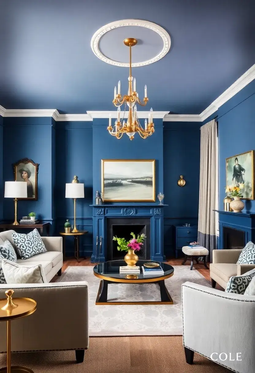 25+ Dulux Paint Ideas for Living Room Color Inspiration - 3. Bold Blues for a Dramatic Statement
