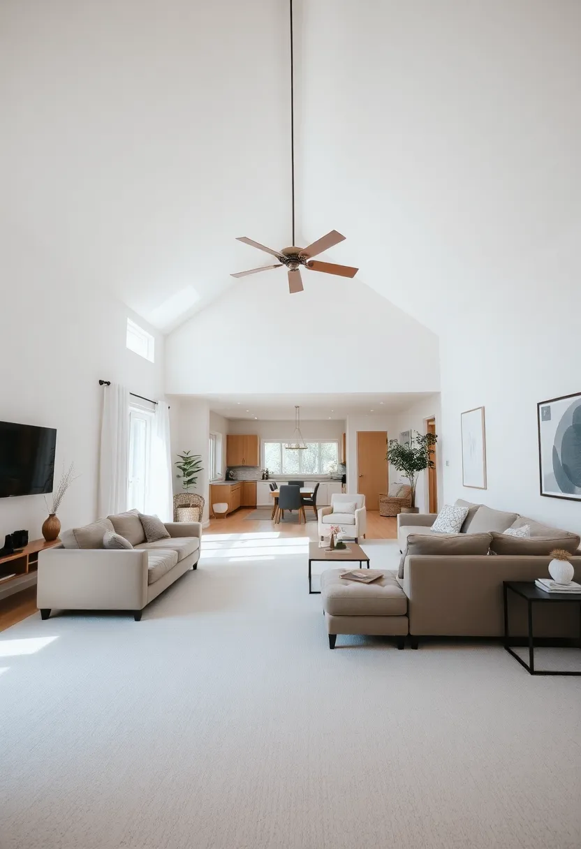 25+ Half Vaulted Ceiling Living Room Ideas for Spacious Style - 17. Open Floor Plans