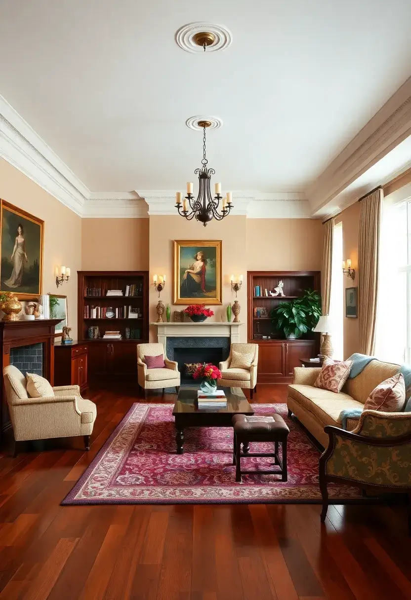 25+ Hardwood Floor Ideas for Living Room Warmth and Elegance - 11. Cherry Wood for Timeless Elegance