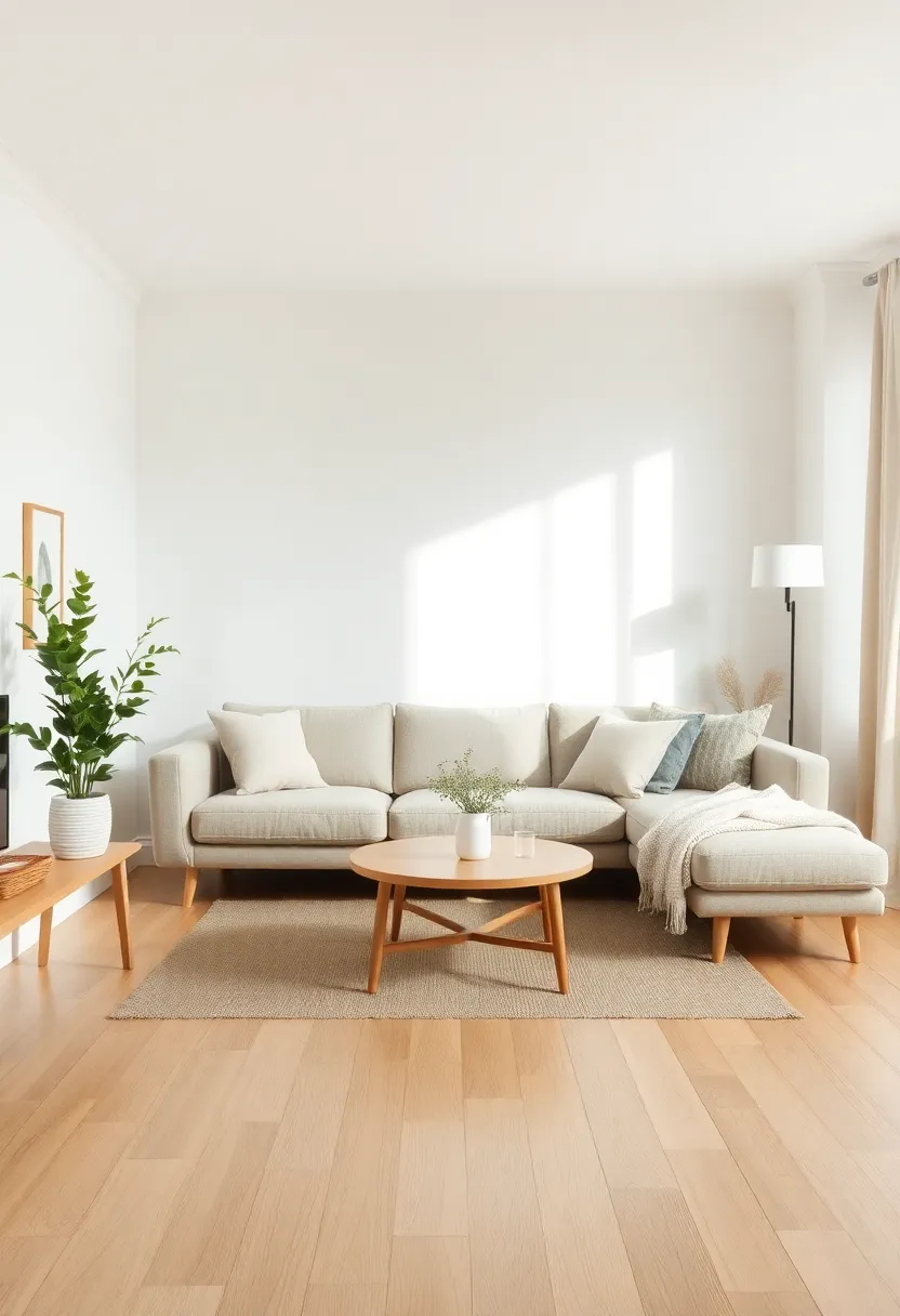 25+ Hardwood Floor Ideas for Living Room Warmth and Elegance - 6. Blonde Wood for a Scandinavian Touch