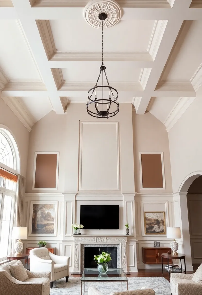 25+ High Ceiling Living Room Ideas to Make a Grand Statement 102 25+ High Ceiling Living Room Ideas to Make a Grand Statement - 16. Architectural Details