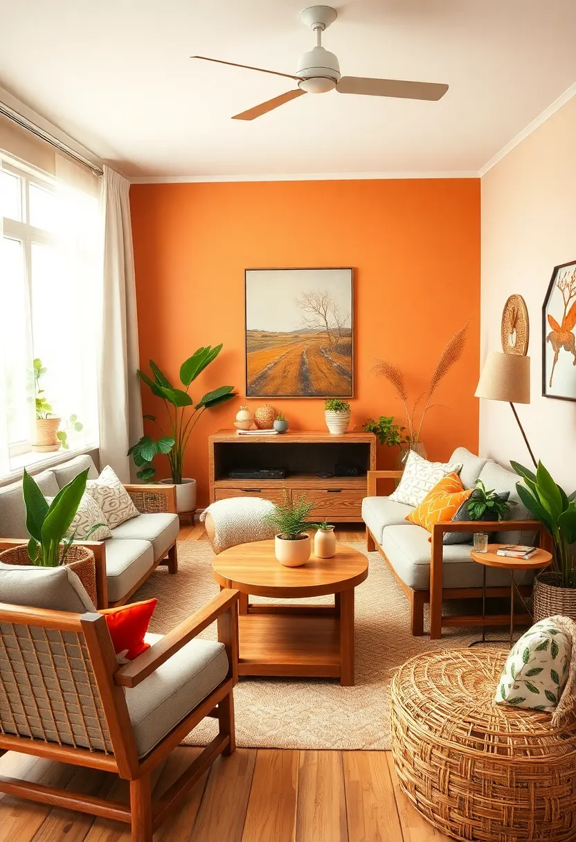 25+ Indian Living Room Ideas Full of Color and Culture - 1. Earthy Tones with Bright Accents