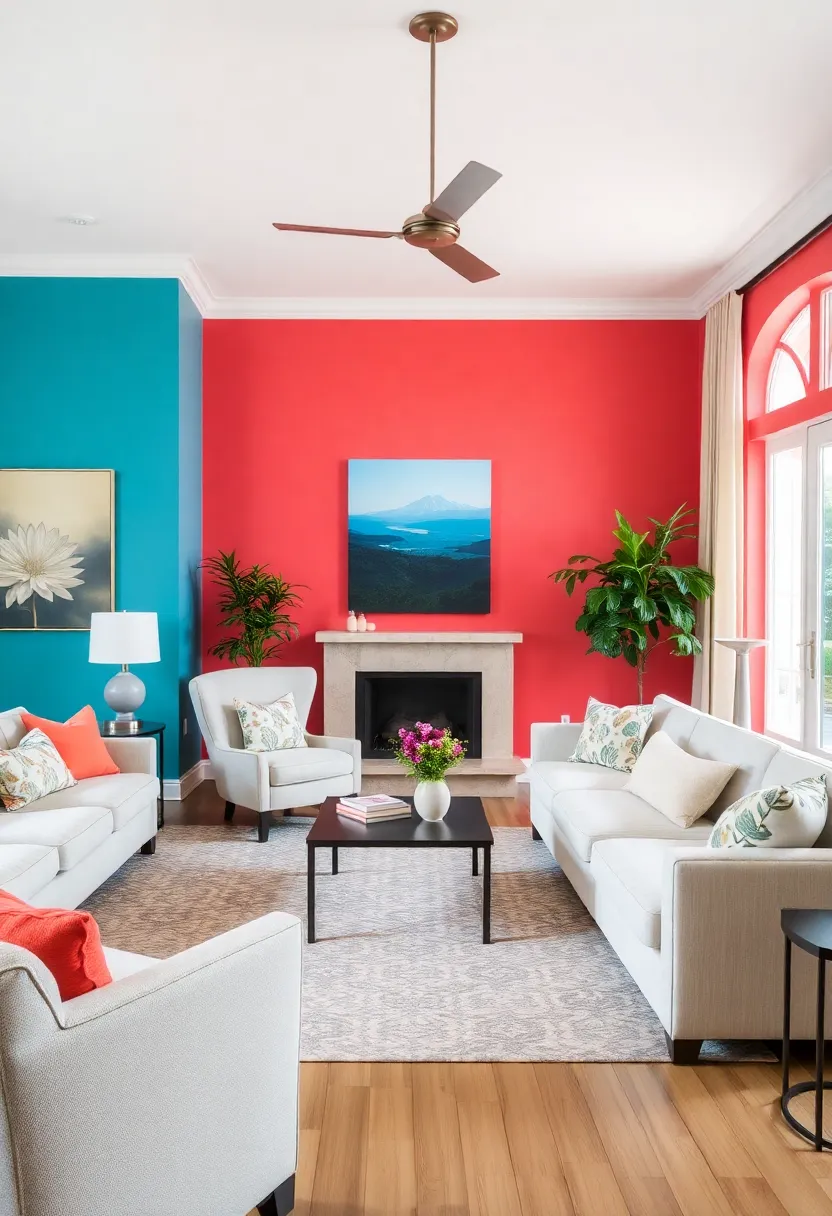 25+ Indian Living Room Ideas Full of Color and Culture - 10. Bright and Playful Wall Colors