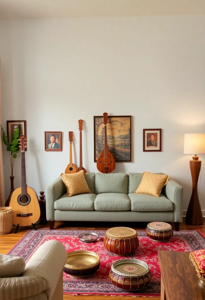25+ Indian Living Room Ideas Full of Color and Culture - 18. The Power of Music and Sound