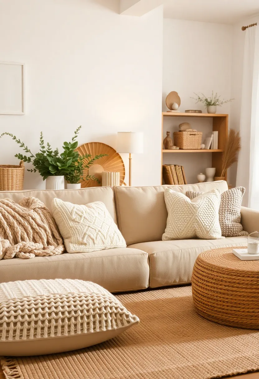 25+ Joanna Gaines Living Room Ideas for a Cozy Farmhouse Feel - 1. Warm Neutrals with Textured Accents