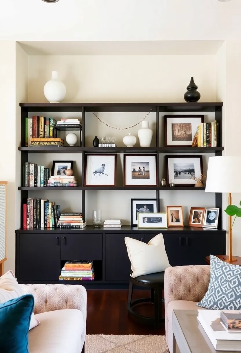 25+ Joanna Gaines Living Room Ideas for a Cozy Farmhouse Feel - 12. Open Shelving