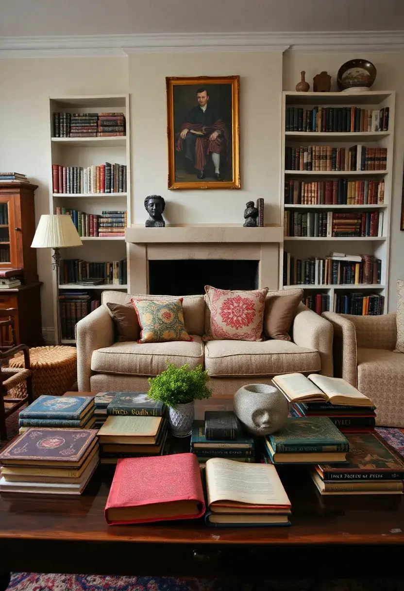 25+ Joanna Gaines Living Room Ideas for a Cozy Farmhouse Feel - 18. Vintage Books and Reading Materials