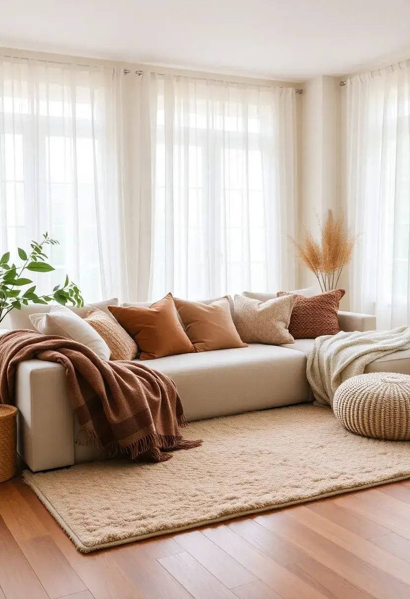 25+ Joanna Gaines Living Room Ideas for a Cozy Farmhouse Feel - 5. Layered Textiles