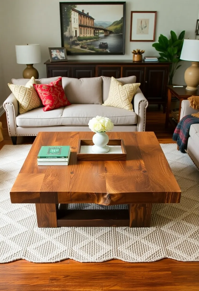 25+ Joanna Gaines Living Room Ideas for a Cozy Farmhouse Feel - 7. Statement Coffee Tables