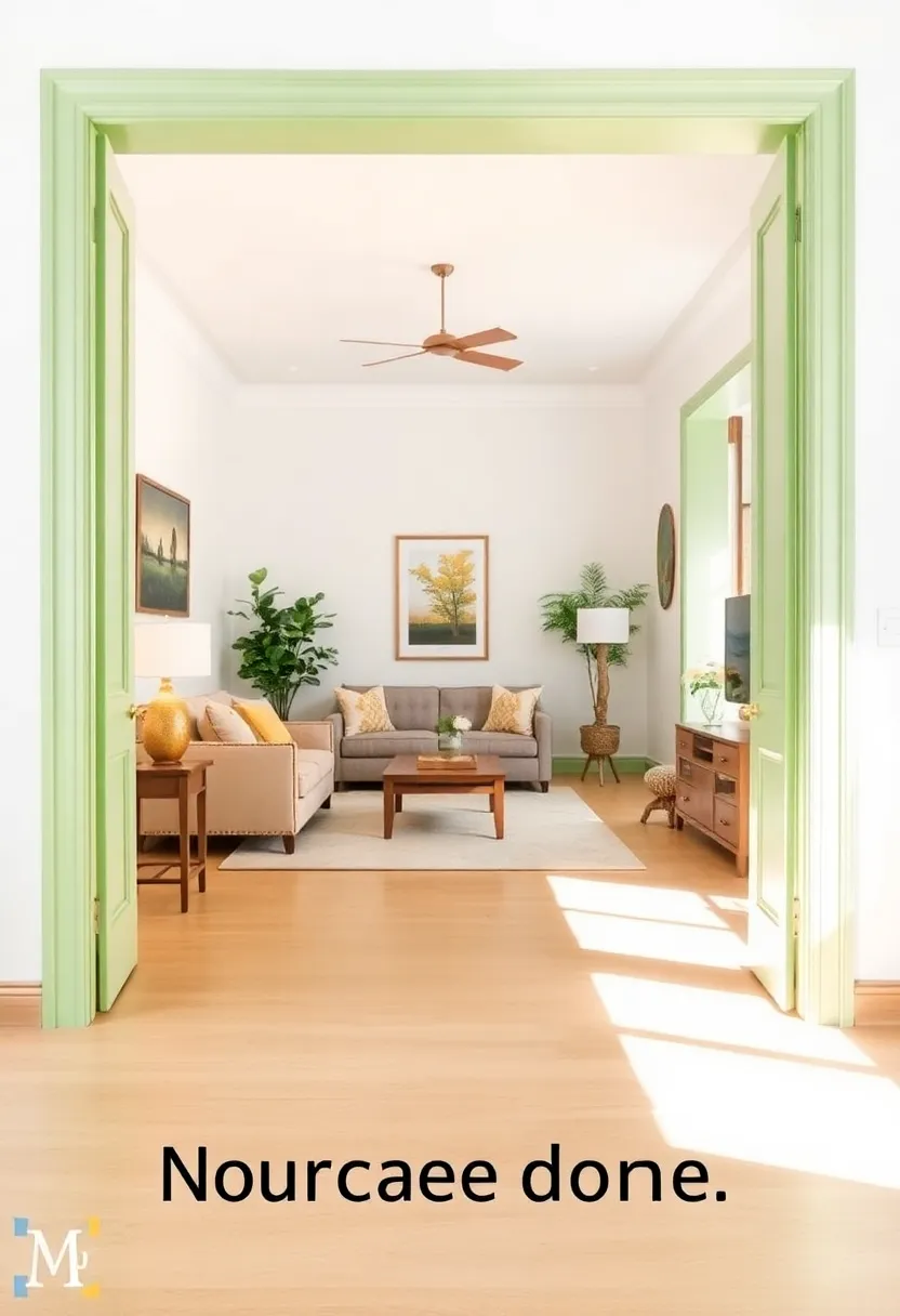 25+ Light Green Living Room Ideas for a Fresh and Airy Feel - 18. Light Green Doorways