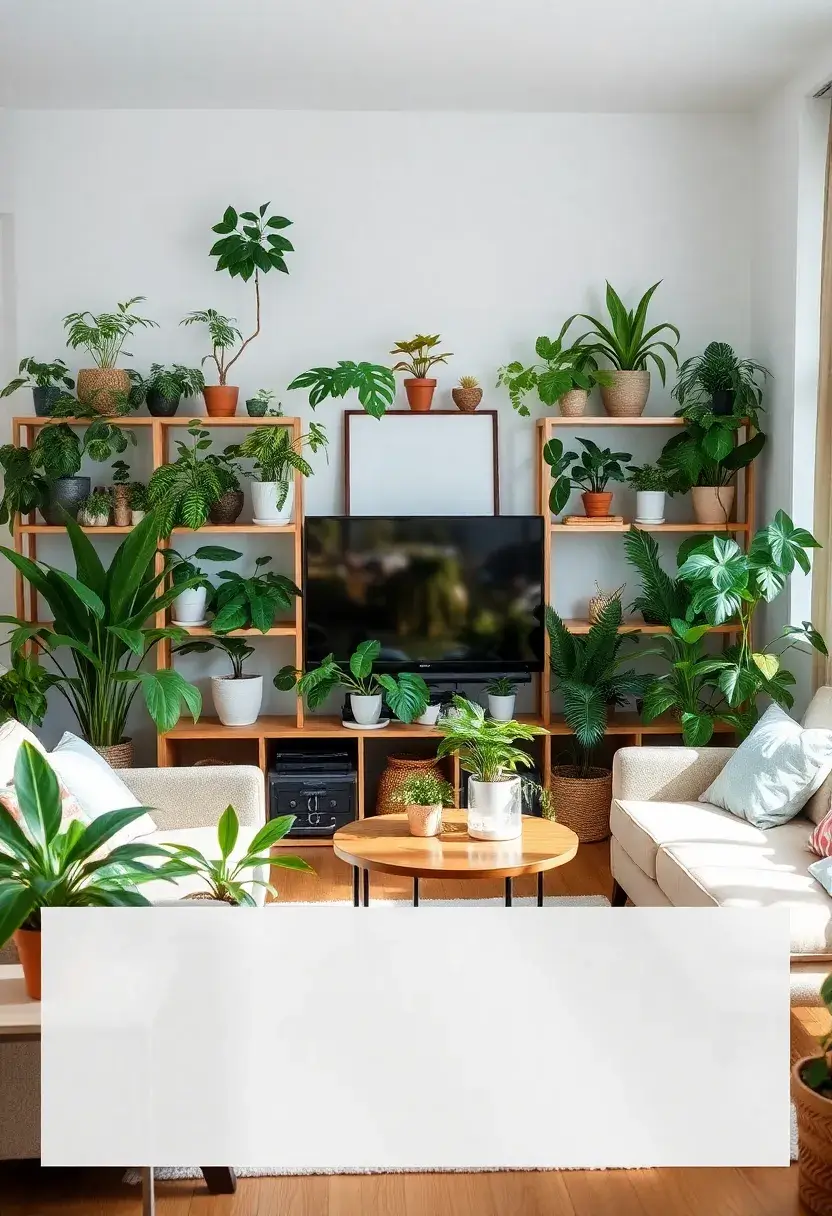 25+ Light Green Living Room Ideas for a Fresh and Airy Feel - 3. Indoor Plants