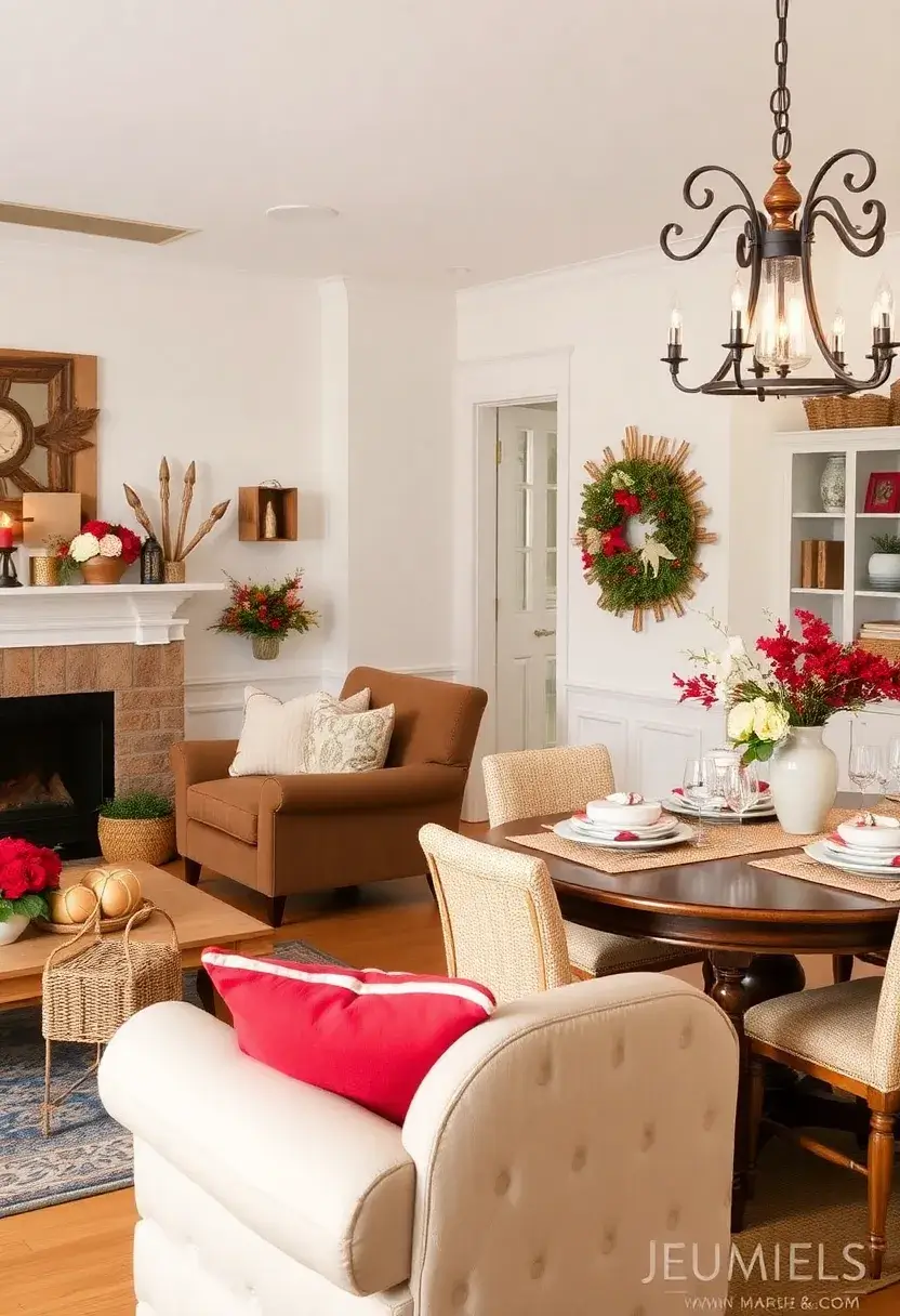 25+ Living Room Dining Room Combo Ideas for Open-Plan Spaces 144 25+ Living Room Dining Room Combo Ideas for Open-Plan Spaces - 22. Seasonal Decor: Refreshing the Look