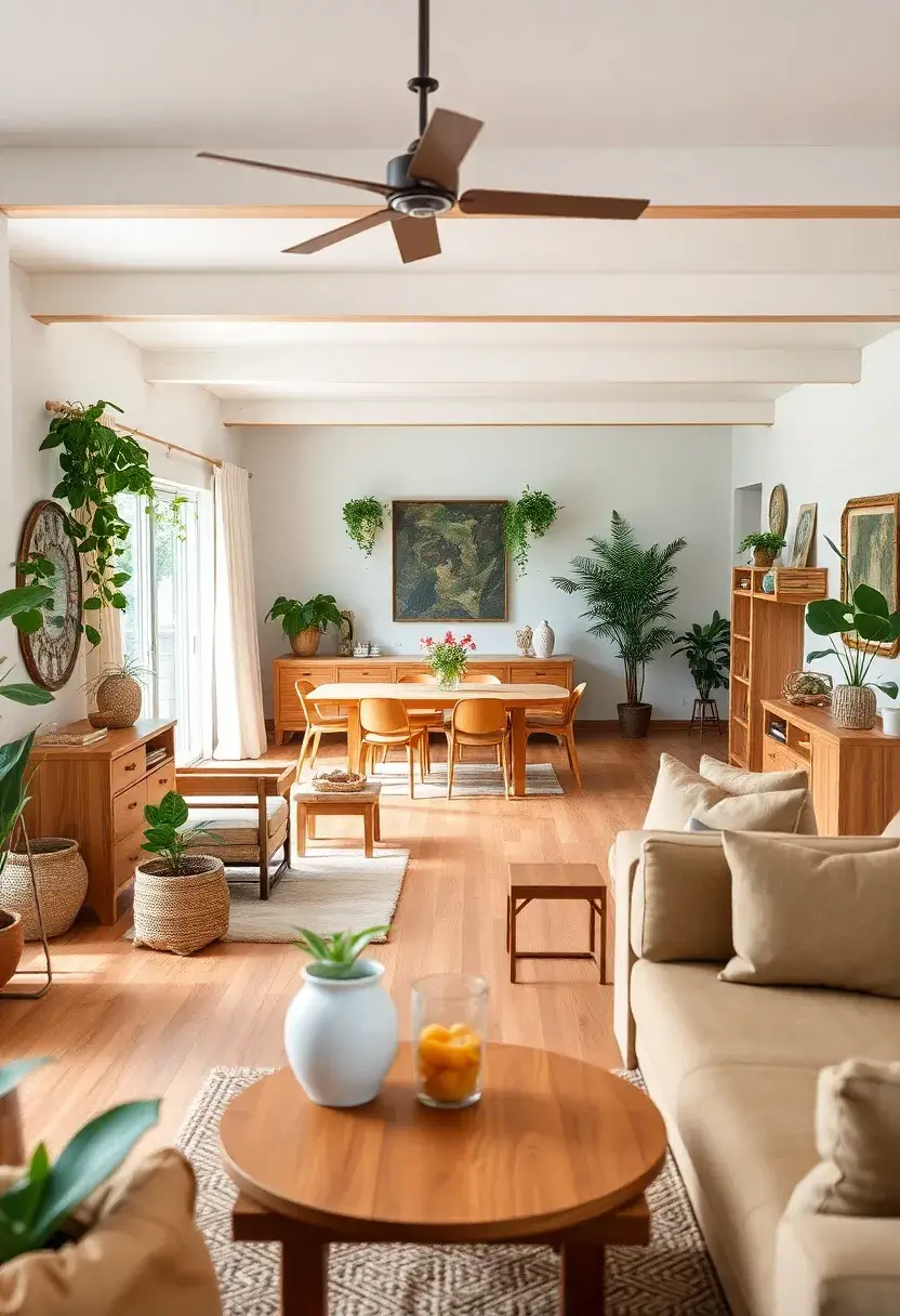 25+ Living Room Dining Room Combo Ideas for Open-Plan Spaces 22 25+ Living Room Dining Room Combo Ideas for Open-Plan Spaces - 4. Nature-Inspired: Bring the Outdoors In