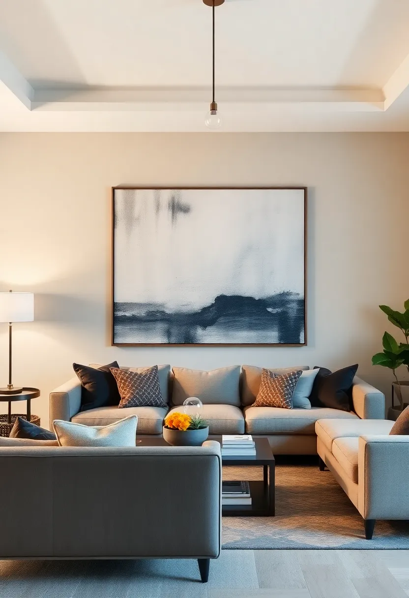 25+ Living Room Extension Ideas to Maximize Space and Light - 22. Artwork as a Focal Point