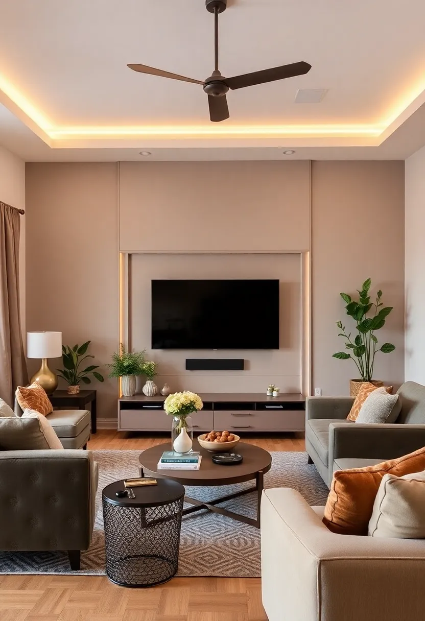 25+ Living Room TV Wall Ideas That Combine Function and Style - 6. Color-Coordinated TV Wall