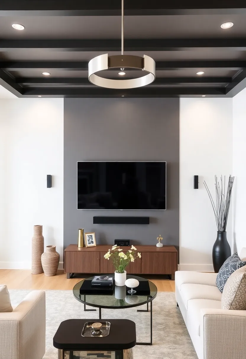 25+ Living Room TV Wall Ideas That Combine Function and Style - 9. Wall Color Contrast