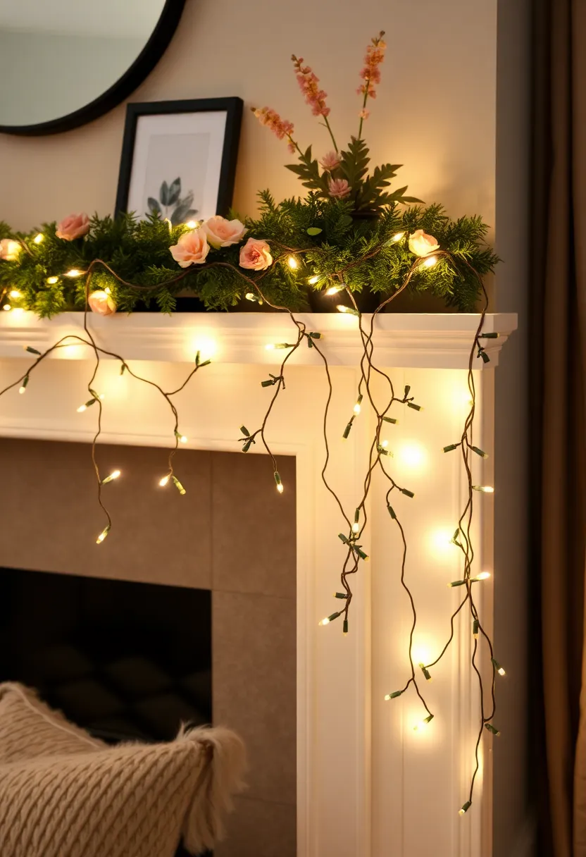 25+ Magical Fairy Light Ideas for Living Room Ambiance - 11. Fairy Light Garland
