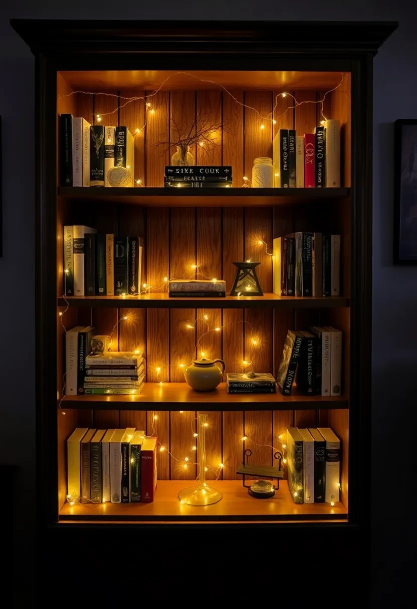 25+ Magical Fairy Light Ideas for Living Room Ambiance - 4. Under-Shelf Fairy Light Strands
