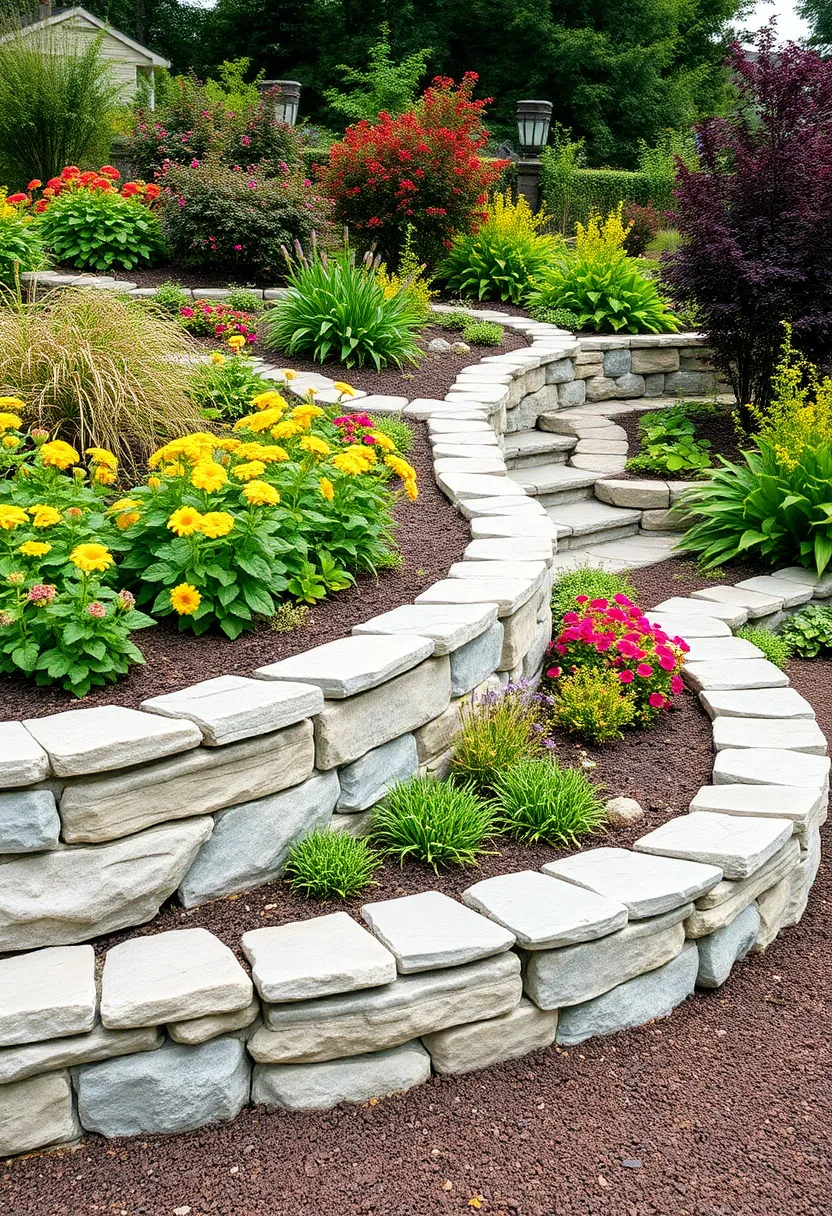 25+ Modern Retaining Wall Ideas for a Stunning Home Exterior 62 25+ Modern Retaining Wall Ideas for a Stunning Home Exterior - 10. Curved Stone Walls