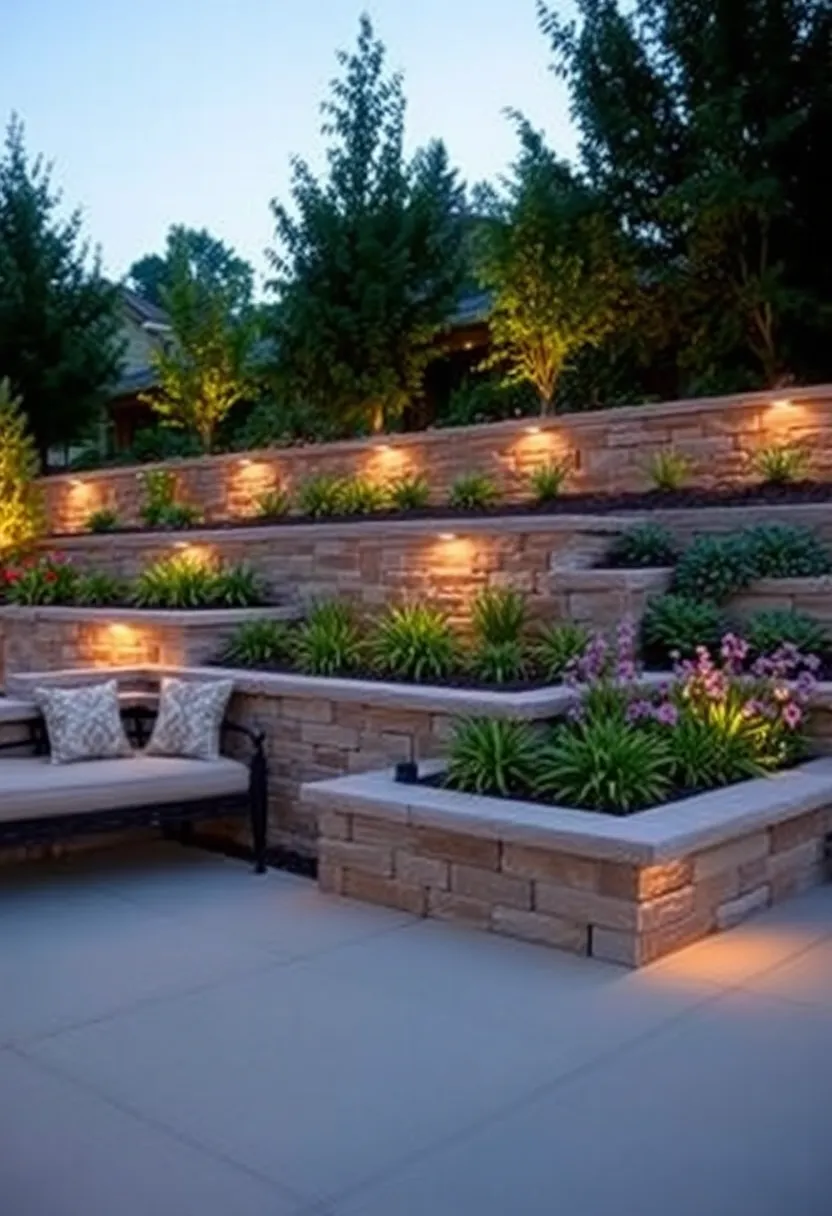 25+ Modern Retaining Wall Ideas for a Stunning Home Exterior 137 25+ Modern Retaining Wall Ideas for a Stunning Home Exterior - 21. Integrated Lighting Features