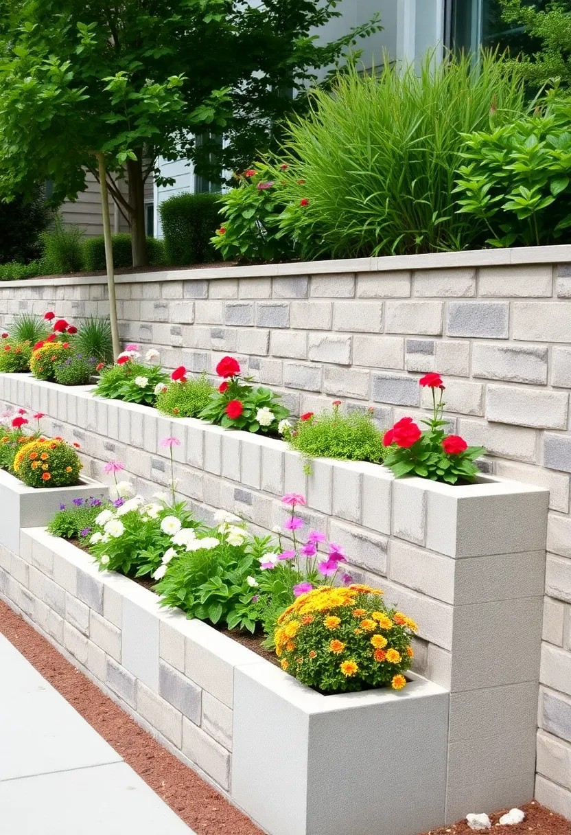 25+ Modern Retaining Wall Ideas for a Stunning Home Exterior 142 25+ Modern Retaining Wall Ideas for a Stunning Home Exterior - 22. Raised Concrete Planters