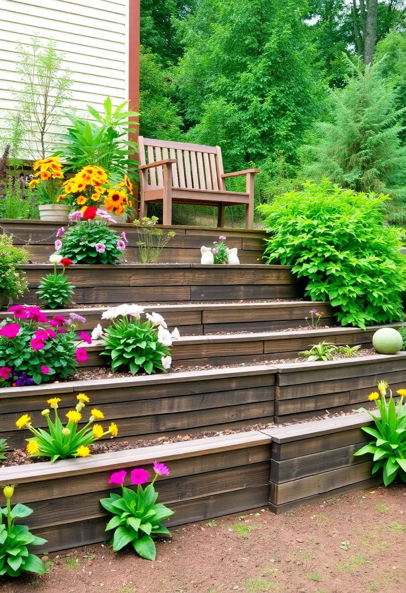 25+ Modern Retaining Wall Ideas for a Stunning Home Exterior 13 25+ Modern Retaining Wall Ideas for a Stunning Home Exterior - 3. Terraced Wooden Walls