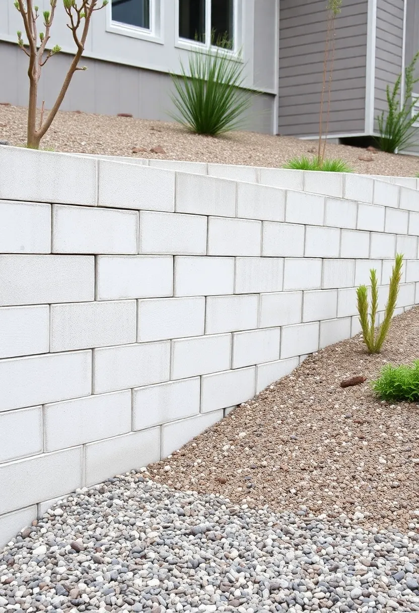 25+ Modern Retaining Wall Ideas for a Stunning Home Exterior 20 25+ Modern Retaining Wall Ideas for a Stunning Home Exterior - 4. Concrete Block Mastery