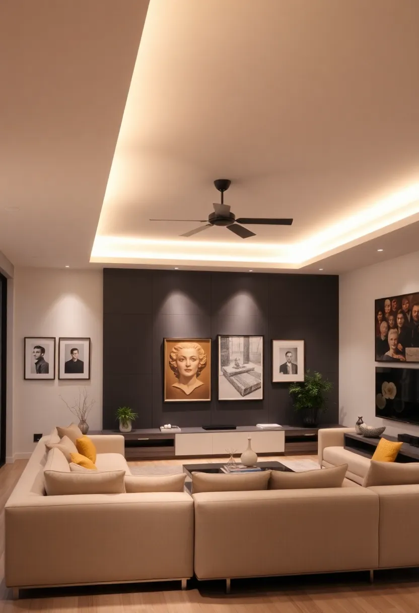 27+ Brilliant Lighting Ideas for Living Room with Low Ceiling You’ll Love - 10. Track Lighting for Flexibility