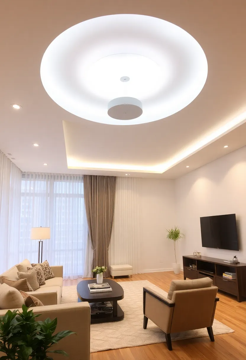 27+ Brilliant Lighting Ideas for Living Room with Low Ceiling You’ll Love - 18. Ceiling-Mounted LED Fixtures