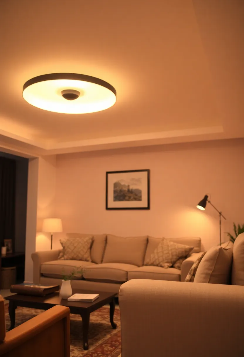 27+ Brilliant Lighting Ideas for Living Room with Low Ceiling You’ll Love - 22. Warm LED Bulbs for Comfort