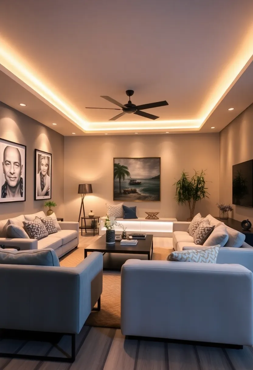 27+ Brilliant Lighting Ideas for Living Room with Low Ceiling You’ll Love - 23. Use of Accent Lighting