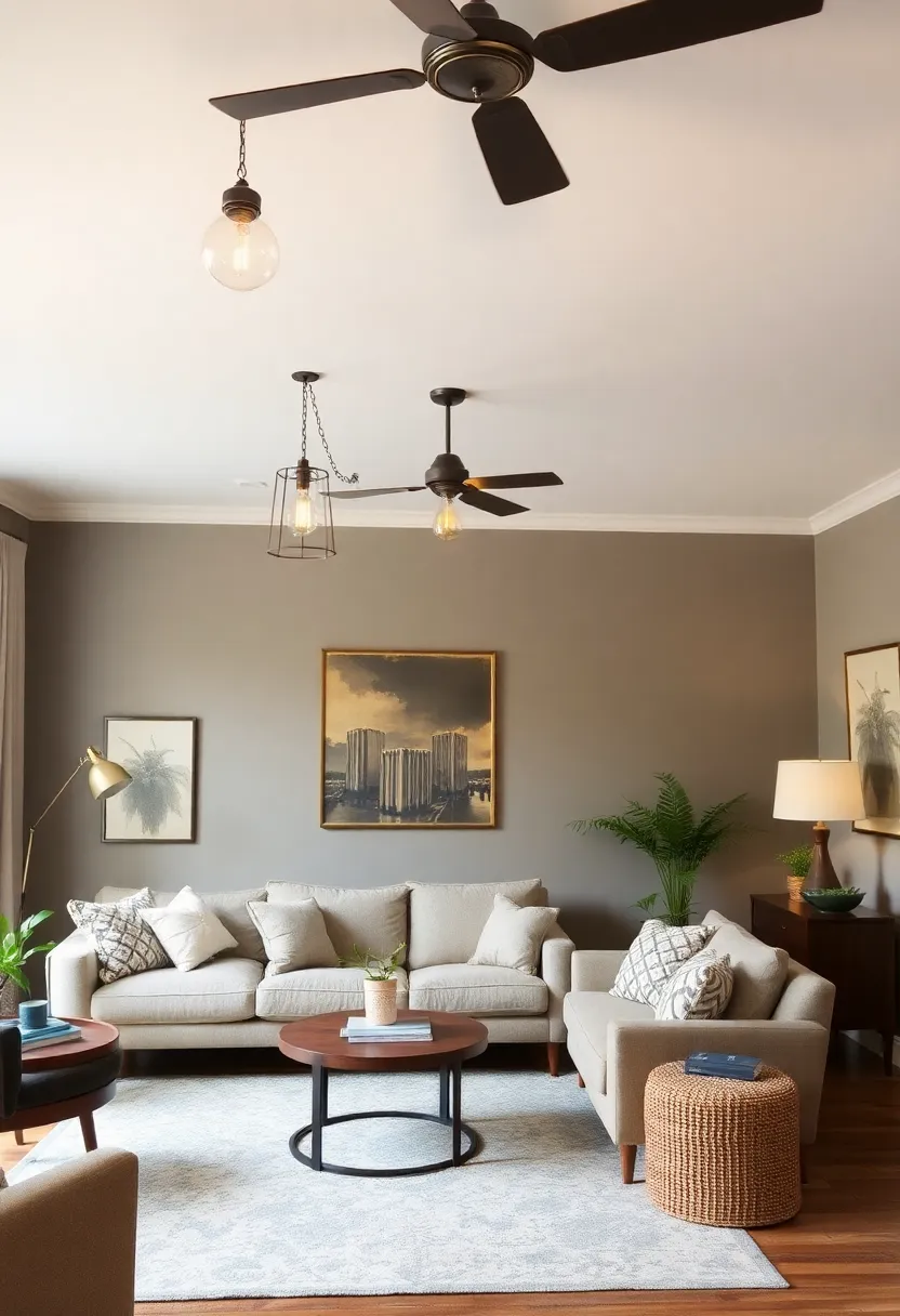 27+ Brilliant Lighting Ideas for Living Room with Low Ceiling You’ll Love - 24. Vintage Light Fixtures