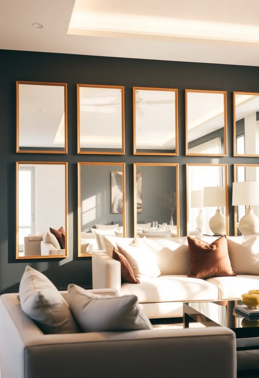 27+ Brilliant Lighting Ideas for Living Room with Low Ceiling You’ll Love - 6. Use Mirrors to Reflect Light