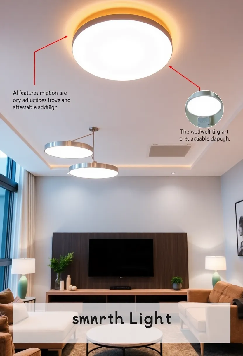 27+ Gorgeous Ceiling Light Ideas for Living Room Ambiance - 14. Smart Ceiling Lights